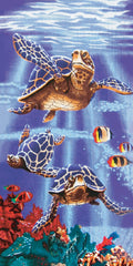 12 Sea Turtles Velour Beach Towels 30 x 60 Inch #020