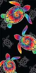 Turtle Tie Dye 100% Cotton Velour Beach Towels 30" x  60" (Case of 12) #0293