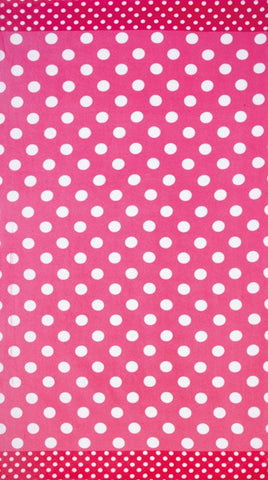 12 Dots & Dots Pink 100% Cotton Terry Velour 40"x 72" Beach Towel