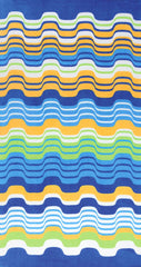 12 Multi Color Waves 100% Cotton Terry Velour 40"x 72" Beach Towel
