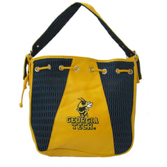 Georgia Tech Yellow Jackets Mesh/Leather Large Women's Bag 12" x 3" x 12"