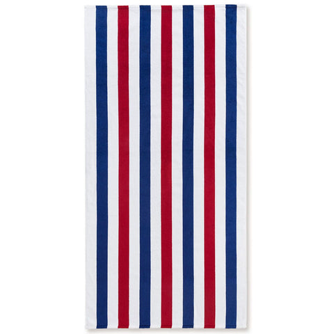 Cabana Stripes Americana 100% Cotton Velour Beach Towels 30"x 60" (Case of 12)