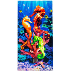 Seahorses Reef 100% Cotton Velour Beach Towels 30" x  60" (Case of 12)
