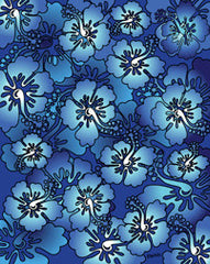 Hawaiian Flower Beach Blanket Blue &Turquoise