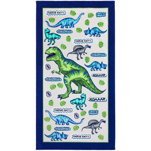 28" X 51" Dinosaur Adventure T-Rex Velour Beach Towel 100%Cotton (Case of 24)