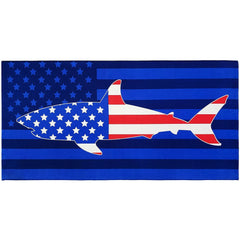 Shark USA Flag Terry Velour Beach Towel 100% Cotton 30" x 60" (CSPK 12 pcs)