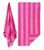 Terry Velour 100% Cotton Two Tone Cabana Stripe Beach Towels 30x60 11/lbs. (Case of 24)