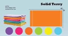 Solid Color Terry Cotton Beach Towels 30 x 60 Inch