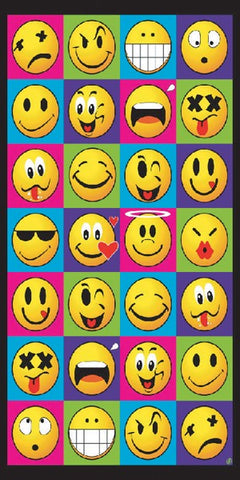 12 Smiley Faces Beach Towel 30 x 60 Inch #012