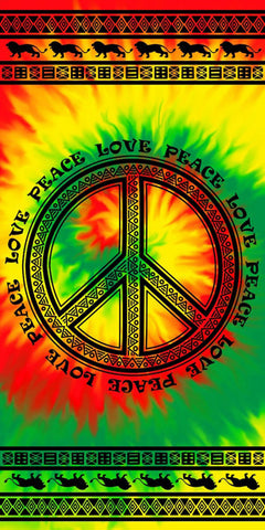 12 Tribal Peace Velour Towel 30 x 60 Inch #0135