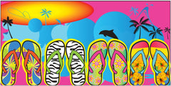 12 Fun Flip Flops Velour Beach Towel 30 x 60 inch #0154