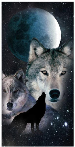 12 Night Wolves Velour Beach Towel 30 x 60 #0163