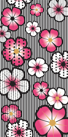 12 Exotic Flowers Velour Beach Towel 30 x 60 #0214