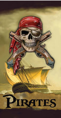 Pirates Ship 100% Cotton Velour Beach Towels 30" x  60" (Case of 12) #0228