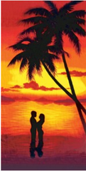 Couple at Sunset 100% Cotton Velour Beach Towels 30" x  60" (Case of 12) #022