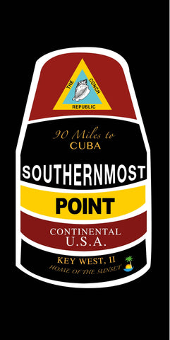 12 Southernmost Point Velour Beach Towel 30 x 60 inch #0237