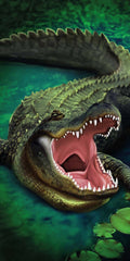 12 Green Gator Velour Beach Towel 30 x 60 inch #0239