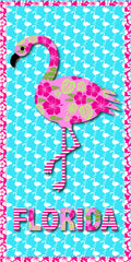 12 Fun Flamingo Florida Velour Beach Towel 30 x 60 inch #0256-FL