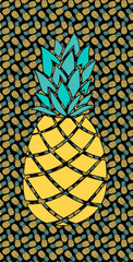 12 Pineapple Velour Beach Towel 30 x 60 inch #0272