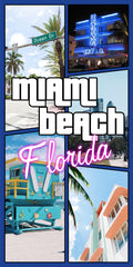 Miami Beach, Florida 100% Cotton Velour Beach Towels 30" x  60" (Case of 12) #0338