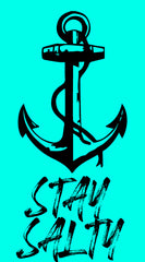 Stay Salty Anchor 100% Cotton Velour Beach Towels 30" x  60" (Case of 12) #0357