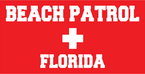 Beach Patrol Florida 100% Cotton Velour Beach Towels 30" x  60" (Case of 12) #053-FL