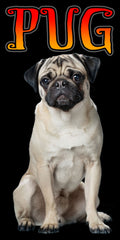 12 Pug Velour Towel 30 x 60 Inch #063-PG