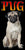 12 Pug Velour Towel 30 x 60 Inch #063-PG
