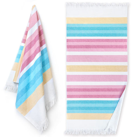 Nostalgic Flat Woven Terry with Fringe Towels 100% Cotton 36" x 70" (Case of 12)