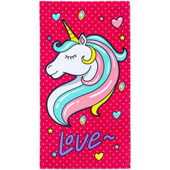 Love Unicorn 100% Cotton Velour Beach Towels 28" x 51" (Case of 24)