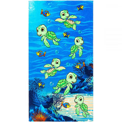 Little Turtles 100% Cotton Velour Beach Towels 28" x 51" (Case of 24)