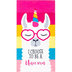 Be Magical Llama 100% Cotton Velour Beach Towels 28" x 51" (Case of 24)