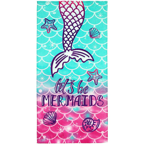 Mermaid 100% Cotton Velour Beach Towels 28" x 55" (Case of 24)