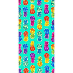 Colorful Pineapples Turquoise 100% Cotton Velour Beach Towels 30" x  60" (Case of 12)