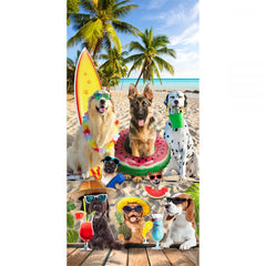 Dogs at the Deck 100% Cotton Velour Beach Towels 30" x  60" (Case of 12)