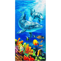 Dolphins Shipwreck 100% Cotton Velour Beach Towels 30"x 60" (Case of 12)