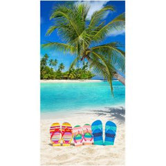 New Sunny Day Flip Flops 100% Cotton Velour Beach Towels 30" x  60" (Case of 12)
