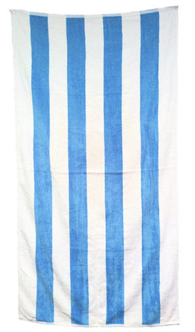 24 Cabana Stripe Terry Velour Beach Towels 30 x 62 Inch
