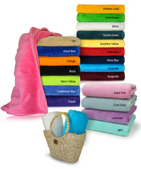 24 Terry Velour 100% Cotton Beach Towels 32 x 64 Inches