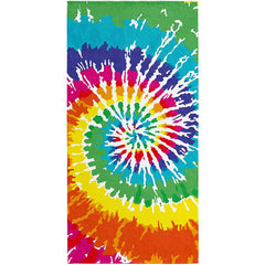 Colorful Tie Dye 100% Cotton Velour Beach Towels 30" x 60" (Case of 12)