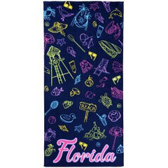 Florida Icons 100% Cotton Velour Beach Towels 30"x  60" (Case of 12)