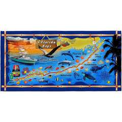 Florida Keys 100% Cotton Velour Beach Towels 30"x  60" (Case of 12)