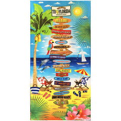 Florida Signs 100% Cotton Velour Beach Towels 30"x  60" (Case of 12)