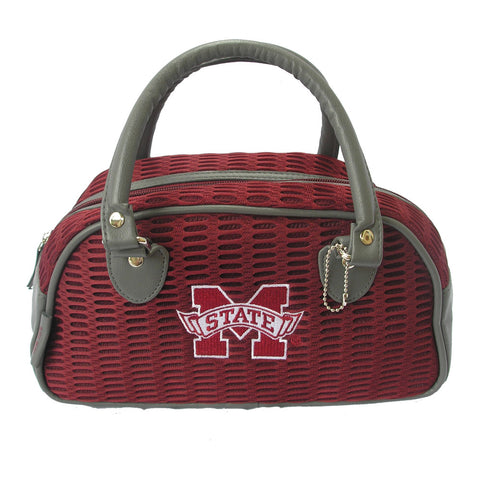 Mississippi State Bulldogs Mesh/Leather Purse Size 11" x 5" x 6" Creations by Alan Stuart