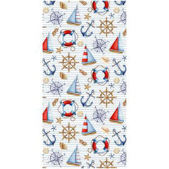 Nautical Stripes 100% Cotton Velour Beach Towels 30" x  60" (Case of 12)