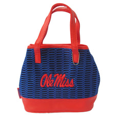 University of Mississippi Ole Miss Mesh/Leather Purse Size 10" x 3" x 8" Creations by Alan Stuart