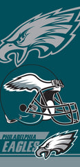 12 Philadelphia Eagles Double Covered Velour Beach Towel 28 x 58 Inch #9110011