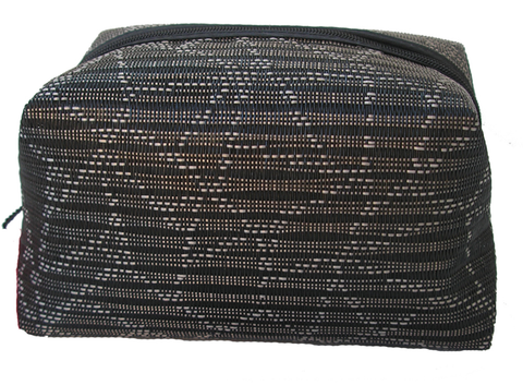 Wefted Weave Small Puff Cosmetic Bag by Alan Stuart, NY 6.25" x 4" x 4"