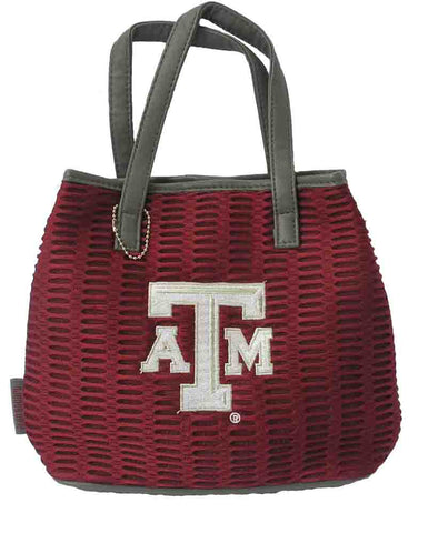 Texas A & M Aggies Mesh/Leather Purse Size 10" x 3" x 8" Creations by Alan Stuart
