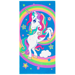 Rainbow Unicorn 100% Cotton Velour Beach Towels 30" x  60" (Case of 12)